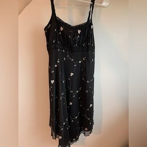 Urban Outfitters Black Floral Mid Length Dress